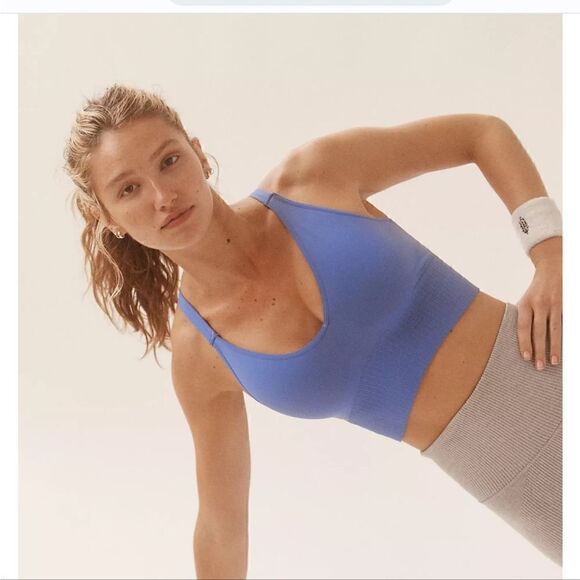 Free People Good Karma Crop Tank XS/S Moroccan Blue - Picture 3 of 5